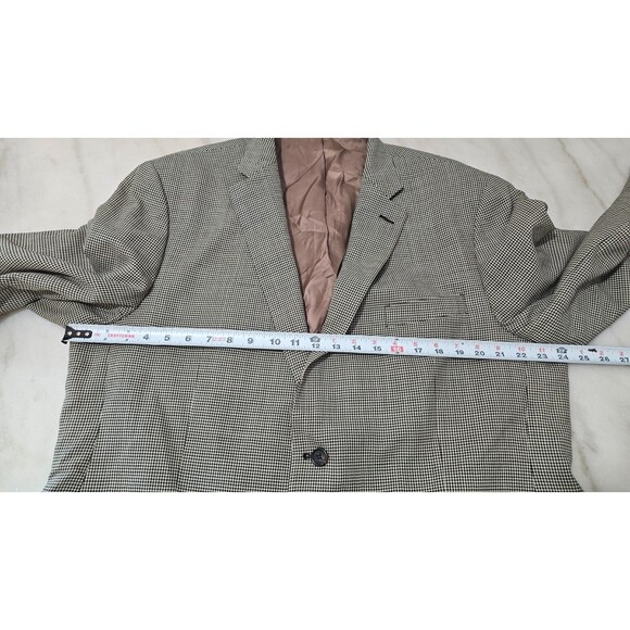 American Living Gray Sport Coat Silk Wool 2 button Plaid Men's Blazer Size 46R - Picture 9 of 11